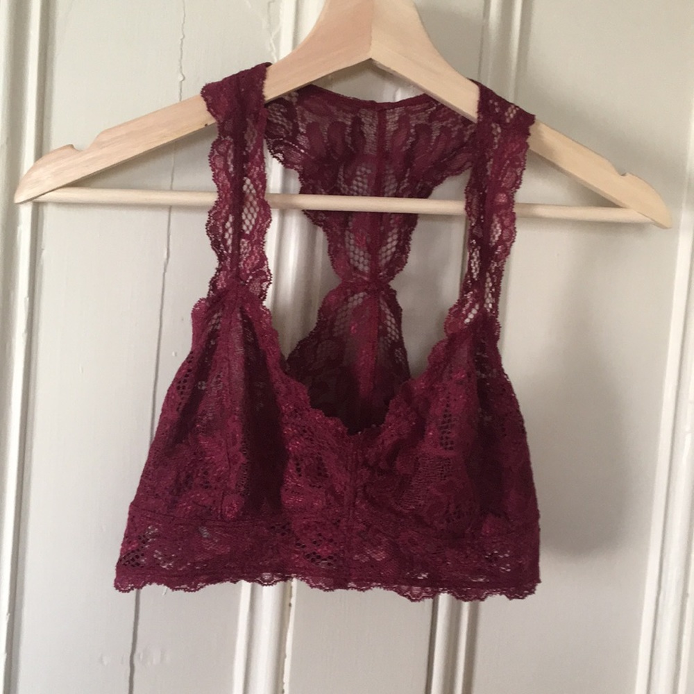 Maroon Racerback Lace Bralette